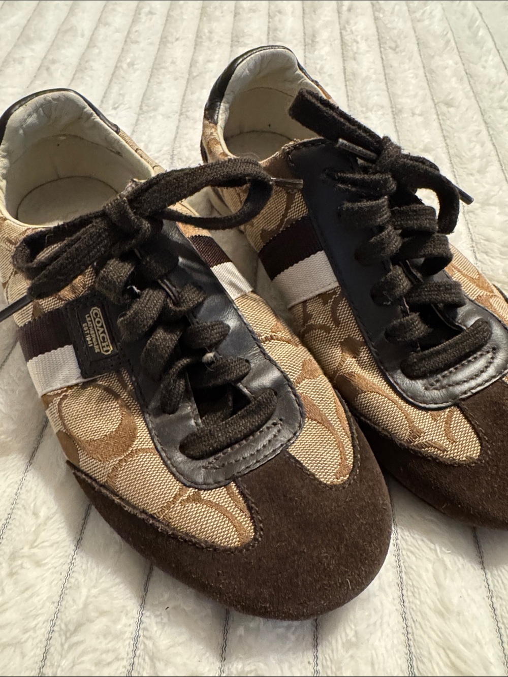 Coach Brown & Tan Signature Logo Sneakers